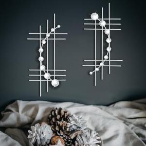 ZEXUIRU Juego de 2 piezas de arte de pared de metal con dia…