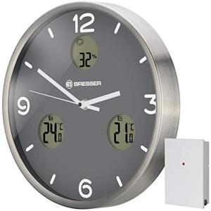BRESSER MyTime io NX Reloj de Pared, Acero, Gris, 0 cm