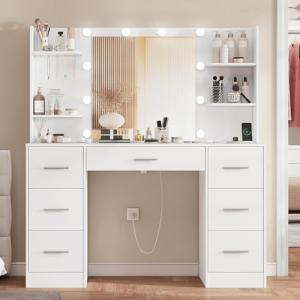 TEENFON Tocador de Maquillaje Grande con Luces led Regulabl…