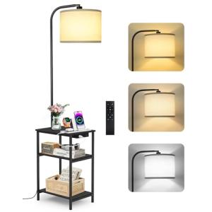 OUTONLIFE Lámpara de Pie con Mesa y Estante, LED Regulable…