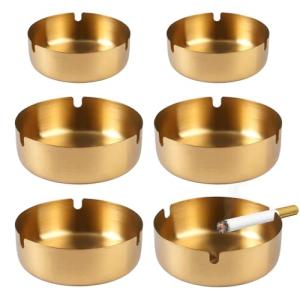 6 Piezas 10/8cm Cenicero de Acero Inoxidable, Redondo Cenic…