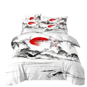 Juego de Cama Estilo Chino Tinta Pintura Paisaje Vintage Ma…