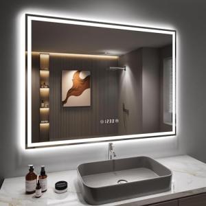 Dripex Espejo de Baño con Luz LED 60 x 80 cm, Antivaho, Dim…