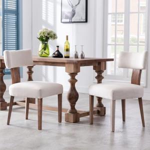 Ya-Home Juego de 2 Sillas de Comedor de Lino Retro Sillas d…