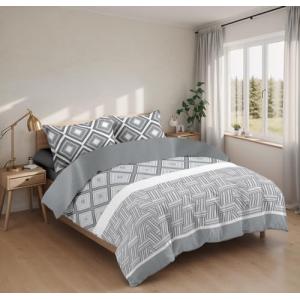 Juego de Funda Nórdica 4 Piezas Cama 135 Microfibra Suave T…