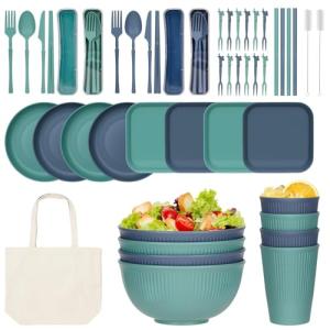 WUSUPU Juego de Vajilla de 55 Piezas para 4 Personas,Vajill…