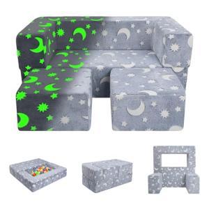 decalsweet Sofa Infantil Modular 3 en 1, Grande y Suave Sof…