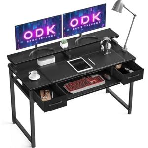 ODK Mesa Escritorio, Mesa Ordenador con Cajón Oficina con S…