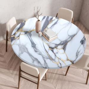 Chickwin Manteles de Mesa Impermeable Redondo Lavable, Mant…