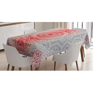ABAKUHAUS Gris y Rojo Mantele, Boho Mandala, Estampado con…