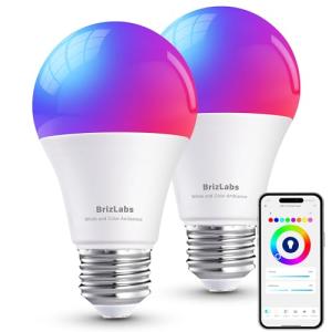 BrizLabs Bombilla Inteligente Alexa E27, Wifi Bombillas LED…