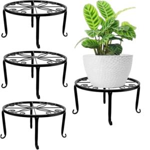 LATERN 4 soportes para plantas de metal, 23 cm, robusto, so…