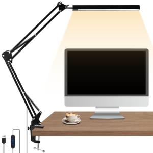 Zaxiva Lámpara Escritorio LED con Pinza, 1700LM, Luz para O…