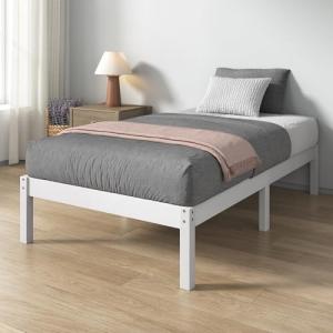 Zinus Ellie Bamboo Bed, White, 80 x 190 cm