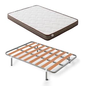HOGAR24 ES - Cama Completa con Somier Básico de Láminas y C…