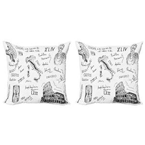 ABAKUHAUS Retro Set de 2 Fundas para Cojín, Periodo Romano,…