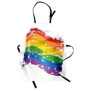 ABAKUHAUS Arcoiris Vintage Delantal de Cocina, Estilo Desga…