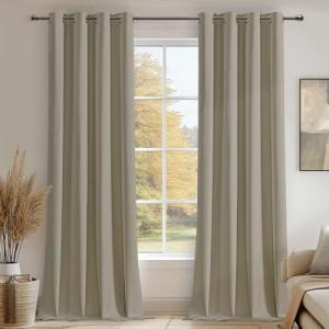 MRTREES Cortinas Opacas de Lino Natural al 100% Cortinas Te…