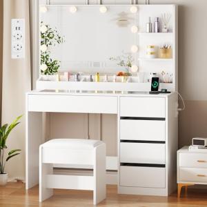 ANWBROAD Tocador con 10 Globos de Luz LED, 3 Colores, Tocad…