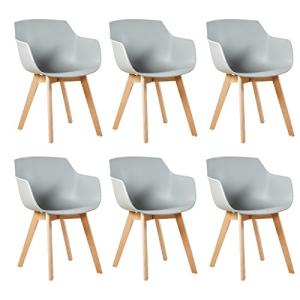 DORAFAIR Pack de 6 Sillón Tower Blanca Silla de Comedor Sil…