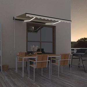 Toldo Manual retráctil con LED, MOONAIRY Toldos Exterior Te…