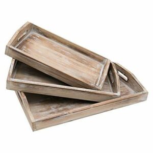 HMF Bandeja decorativa de madera en diseño vintage, juego d…