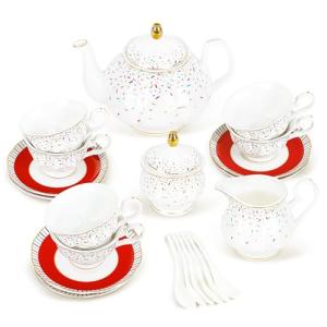 fanquare Juego de Té de la Tarde Británico de Caramelo Colo…