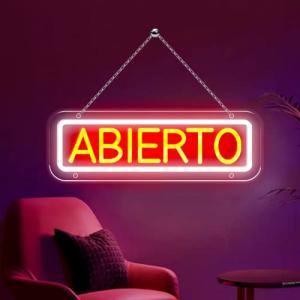 ABIERTO Neón Luz, LED Logotipo de Neón Luminoso Personaliza…