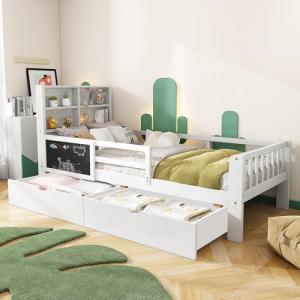 Lubvtti Cama Infantil 90 x 200 cm con cajones y Mesa de Dib…