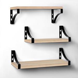 T-LOVENDO.ES Baldas Pared Madera Natural. Estantes flotante…