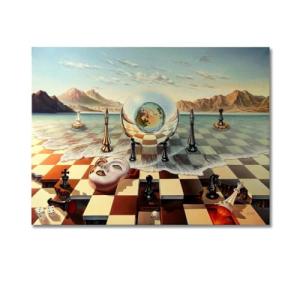 KQZVCU Salvador Dali Surrealismo Ajedrez en el Mar Pintura…