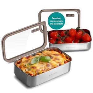 Navaris Fiambreras Comida Trabajo - 2x Fiambrera Acero Inox…