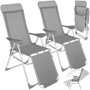 TecTake® Conjunto Sillas Jardín Exterior de Aluminio, Respa…