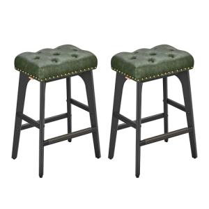 VASAGLE Taburetes de Bar, Juego de 2, Superficie de PU, Bot…