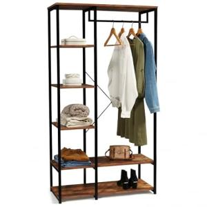 IDMarket - Vestidor armario estantes L. 90 cm Hawkins Mader…