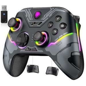 EasySMX X15 Mando PC Inalambrico con RGB Luz- Hall Joystick…