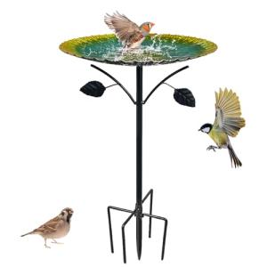 Bseical Bebedero para pájaros, de pie, grande, para jardín…