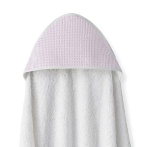 Capa de baño "DELANTAL" Nido de abeja blanco y rosa