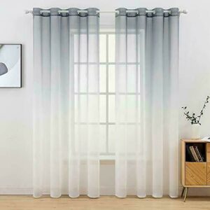 MIULEE 2 Unidades Cortinas Translúcida Visillo Suave Poliés…