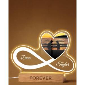Panorama Lámpara Personalizada - Corazón e Infinito - 22x15…