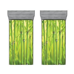 ABAKUHAUS Verde Sábana Elastizada Juego de 2, Bambú Brote d…