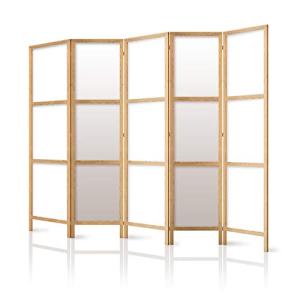 decomonkey 5 Paneles Biombo - 225 x 171cm Acabado Blanco y…