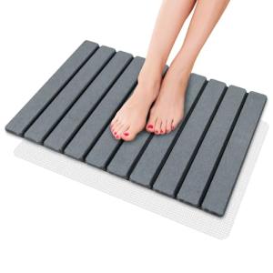 iHomara Alfombra de baño plegable, natural tierra de diatom…