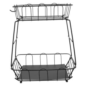 WHAMVOX Estante para Verduras De Doble Cesta De Frutas Orga…