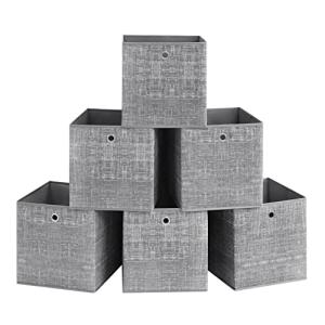 SONGMICS Cajas de Almacenamiento, Juego de 6 Cajas de Tela…