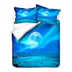 Chickwin Juego de Ropa de Cama 3D, Aurora Boreal Estampado…
