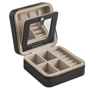 SONGMICS Caja Joyero de Viaje, Caja de Joyas Pequeña, Joyer…