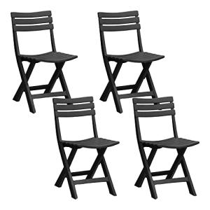 TIENDA EURASIA - Silla Plegable de Plástico, Color Antracit…