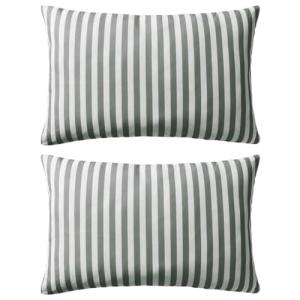 vidaXL 2X Cojines para Exterior a Rayas 60x40cm Gris Decora…