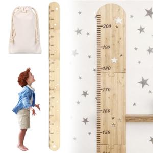 Medidor de Altura para Niños en Pared de Madera, Plegable,…